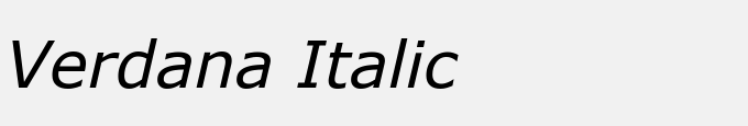 Verdana Italic